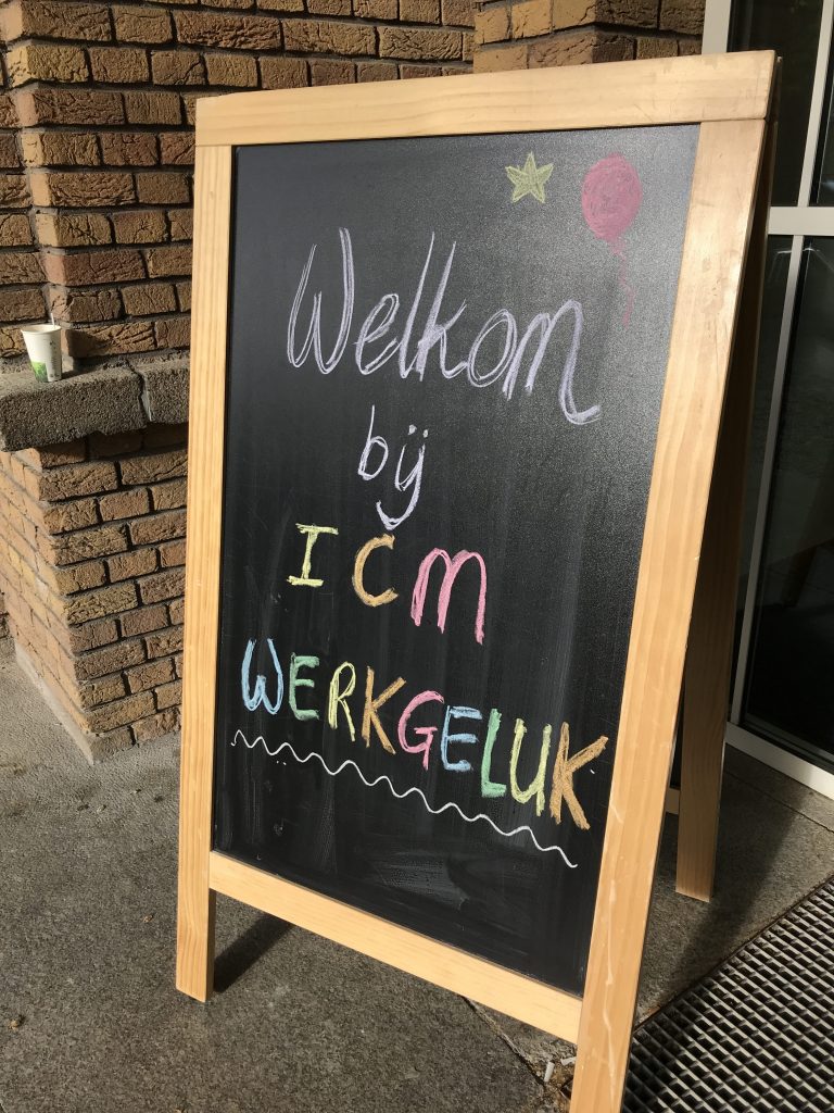 Krijtbord - Welkom bij ICM werkgeluk!