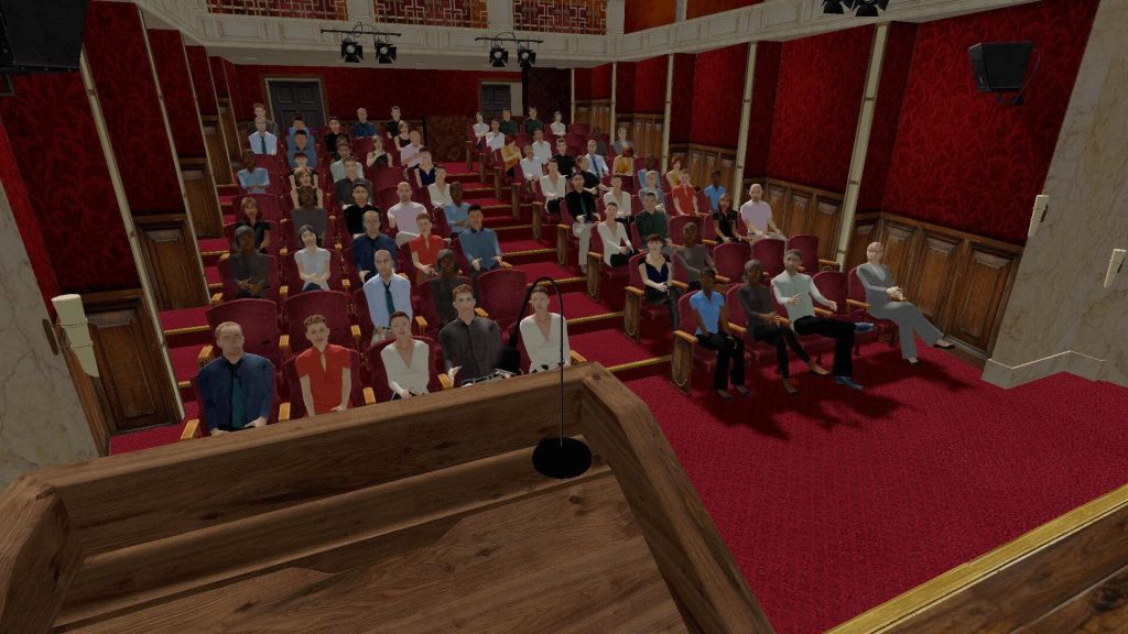 Afbeelding uit het simuleren van een presentatie met virtual orator